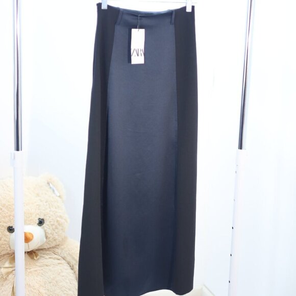 Zara Black High-Waisted Maxi Skirt with Side Slit, Size Small - Picture 3 of 3